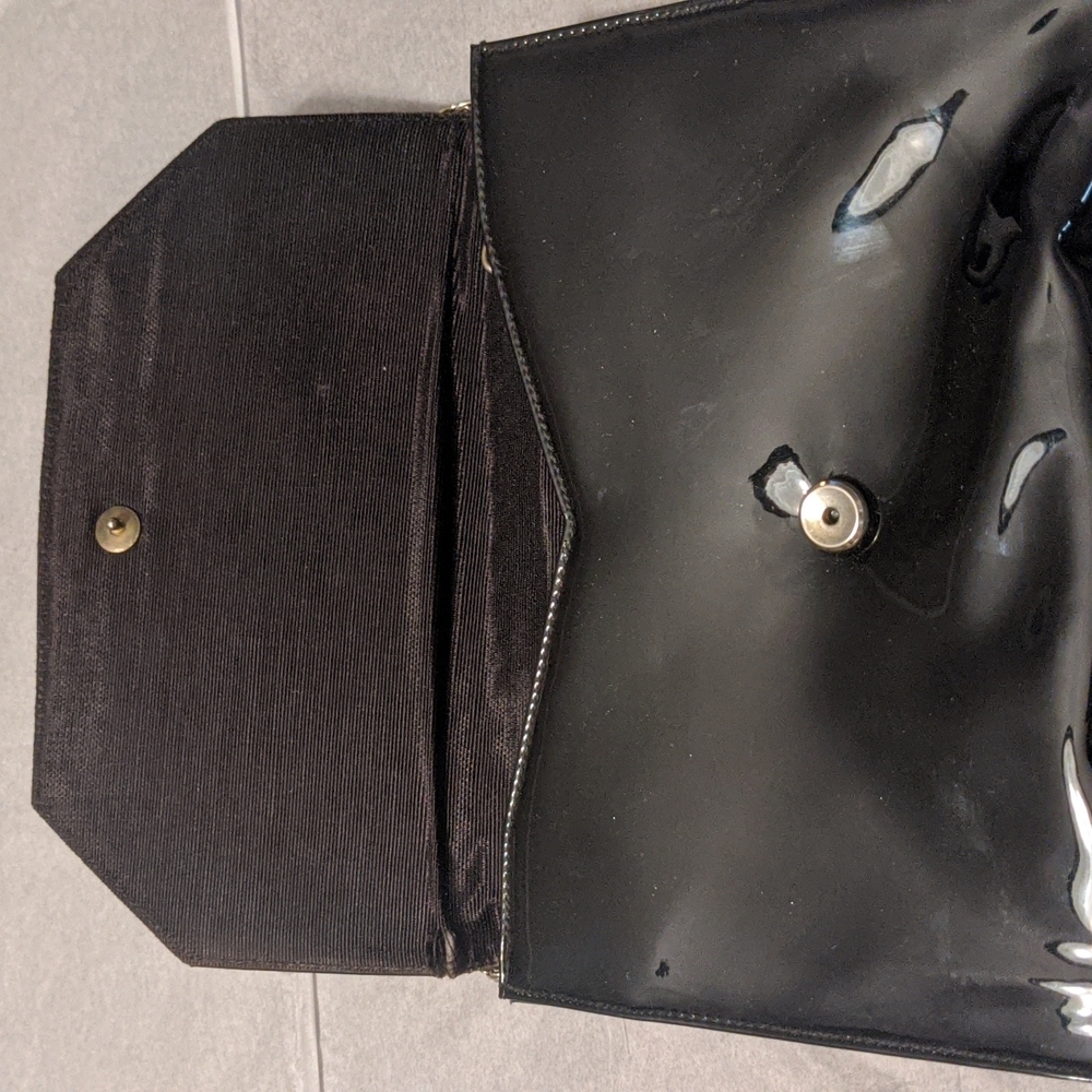 Handbag Patten Leather Evening /Pearlized Decor & Silver Hardware - Picture 5 of 15